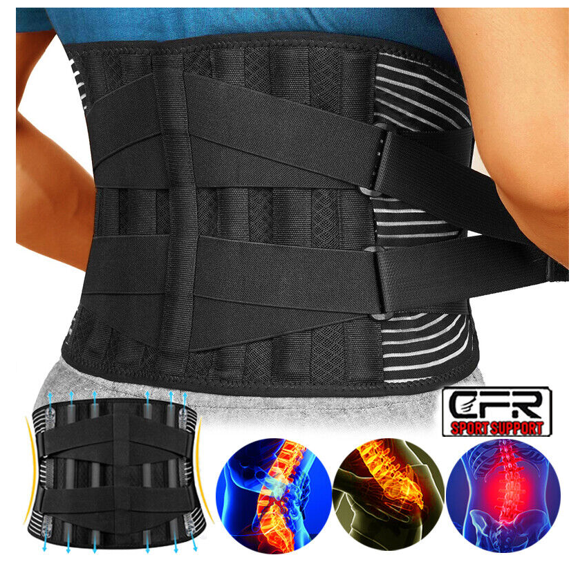 Neoprene Double Pull Lumbar Lower Back Support Belt Brace Posture Pain Relief