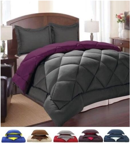 3 Piece Down Alternative Reversible Comforter and Pillow Shams